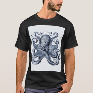 Marine blauwe octopus illustratie door Ernst Haeck T-shirt