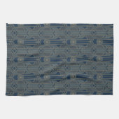 Marine Bleu Art Déco Cuisine Tea Serviette (Horizontal)