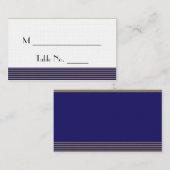 Marine Bleu Art Déco Posh Mariage Cartes de Place (Devant / Derrière)