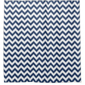 Marine Bleu Blanc Chevron Motif rideau de douche (Devant)