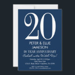 Marine Bleu Blanc Moderne Invitations<br><div class="desc">Une invitation simple et moderne marine bleu et blanc anniversaire. Parfait pour les anniversaires d'étape comme les 5ème,  10ème,  15ème,  20ème,  25ème,  30ème,  35ème,  40ème,  45ème,  50ème,  55ème,  60ème ... ou n'importe quelle année !</div>