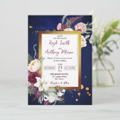 Marine bleu bordeaux rose blanc lièvre invitation (Debout devant)