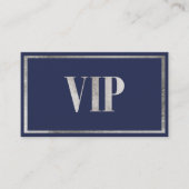 Marine bleu chic luxe argent carte VIP membre club (Devant)