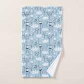 Marine bleu clair Aquarelle blanche Floral Cadeau (Serviette à main)