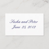 Marine Bleu Coques Réception de mariage Cartes de  (Dos)