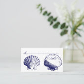 Marine Bleu Coques Réception de mariage Cartes de  (Debout devant)