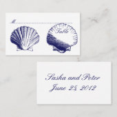 Marine Bleu Coques Réception de mariage Cartes de  (Devant / Derrière)