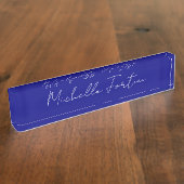 Marine Bleu Couleur Plaque Moderne Nom Propre Call (Taille)