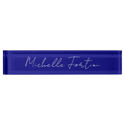 Marine Bleu Couleur Plaque Moderne Nom Propre Call (Devant)