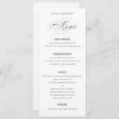 Marine Bleu Élégant Mariage Dîner Formel Menu (Devant / Derrière)