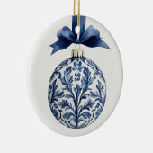 Marine bleu et blanc Chinoiserie Ornement de Noël (Droite)