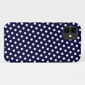 Marine bleu et blanc Polka Motif iPhone 5 Coque (Dos (Horizontal))