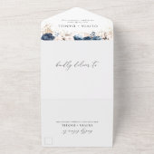 Marine bleu et Dusty tout en un Faire-part de mari (Dehors)