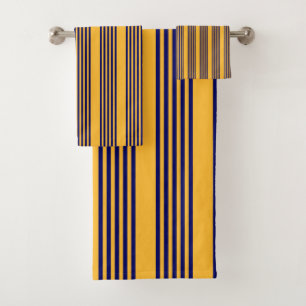 Marine bleu et jaune soleil cinq bandes motif