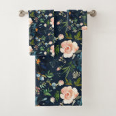 Marine bleu et rose Roses Floral Rose chic (En situation)