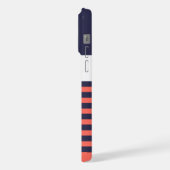 Marine bleu foncé blanc Pêche rouge orange rayures (Côté gauche)