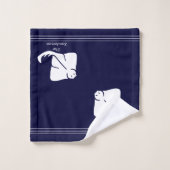 Marine Bleu foncé Côte Nautique Stingray Manta Ray (Gant de toilette)