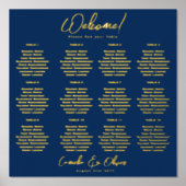 Marine Bleu Gold Siège Graphique 12 Tableau Réel H (Recto)