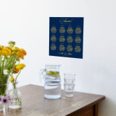 Marine Bleu Gold Siège Graphique 12 Tableau Réel H (Couchage (Cuisine))