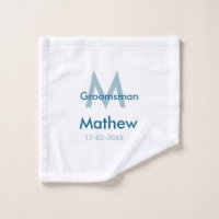 Marine bleu groomsman nom lettre date masculin par