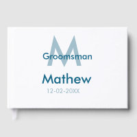 Marine bleu groomsman nom lettre date masculin par
