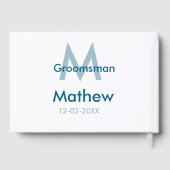 Marine bleu groomsman nom lettre date masculin par (Verso)