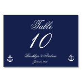 Marine Bleu Mariage nautique Cartes de  (Dos)