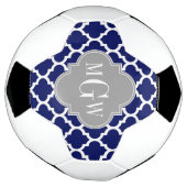 Marine Bleu Marocain #5 Gris 3 Monogramme initial (Tourné)