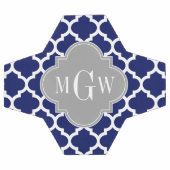 Marine Bleu Marocain #5 Gris 3 Monogramme initial (Plat)
