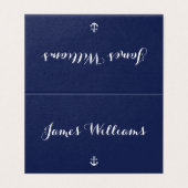 Marine Bleu Nautique Plaqué Cartes de réglage (Outside Unfolded)