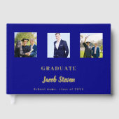 Marine bleu or nom script photo Graduation (Recto)