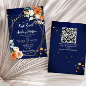 Marine bleu orange blanc roses invitation de maria
