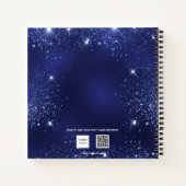 Marine bleu parties scintillant fleurs nom journal (Dos)