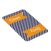 Marine Bleu rayé propre - Magnets de lave-vaissell (Côté Droit)