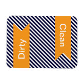 Marine Bleu rayé propre - Magnets de lave-vaissell (Horizontal)