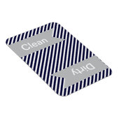 Marine Bleu rayé propre - Magnets de lave-vaissell (Côté Droit)