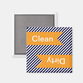 Marine Bleu rayé propre - Magnets de lave-vaissell (Recto/Verso)