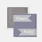 Marine Bleu rayé propre - Magnets de lave-vaissell (Recto/Verso)