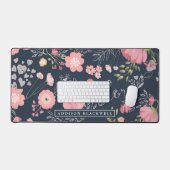 Marine bleu rose Floral Saint Valentin Mat avec no (Clavier et souris)