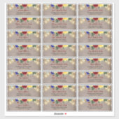 Marine Bleu Rouge Jaune Nom d'invité Étiquette de  (Feuille)