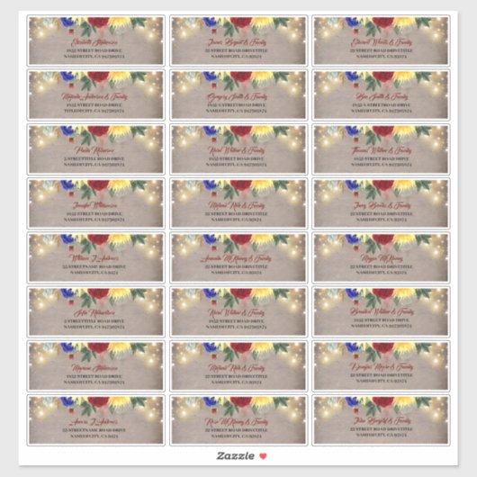 Marine Bleu Rouge Jaune Nom d'invité Étiquette de  (Feuille)