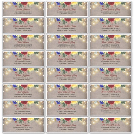 Marine Bleu Rouge Jaune Nom d'invité Étiquette de  (Devant)