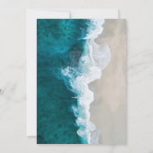 Marine bleu vagues Faire-part de mariage côtière (Dos)