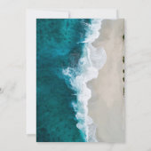 Marine bleu vagues Faire-part de mariage côtière (Dos)