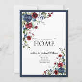 Marine Bleue Bourgogne Nouvelle maison Faire-part (Devant)