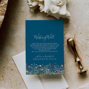 Marine Blíj Boho Wildflower Bruiloft Wensput Informatiekaartje