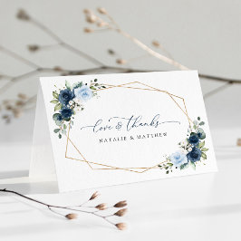 Marine Bloemen, Blauwe Bloemen, Boho, Bloemen brui Bedankkaart
