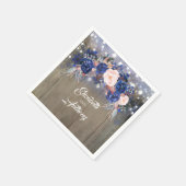 Marine Bloemen Rustieke Bruiloft Servet (Hoek)