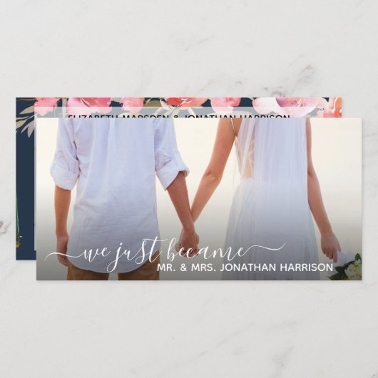 Marine Bloemlantaarns Foto Net Getrouwd Website Aankondiging (Voorkant / Achterkant)