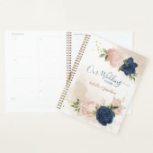 Marine & blozen bloemen groen bruiloft planner (Display)
